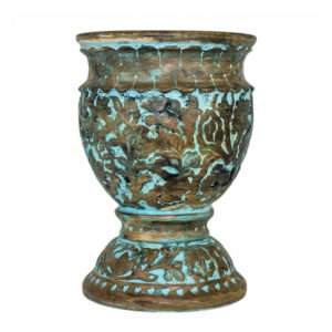 Blue Estelle Wooden Pot