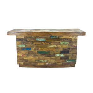 Wooden Curved Seita Freestanding Bar Counter