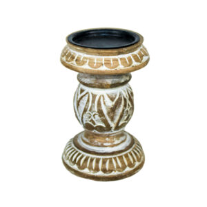 Wooden Renee Pillar Candle Stand