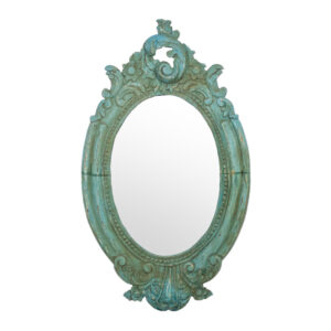 Blue Blanche Carved Wall Mirror