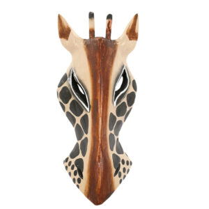 Wooden Animal Mask Wall Hanging - Giraffe Pattern