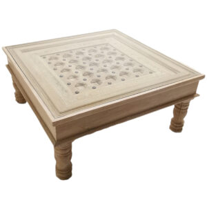 Teak Geometric Square Coffee Table