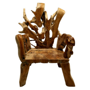 Teak Root Single Seater King Chair