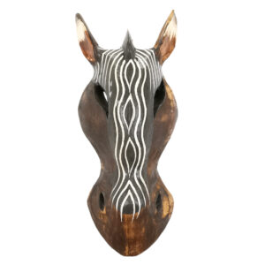 Wooden Animal Mask Wall Hanging - Zebra Waves