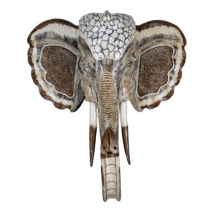 Carved Elephant Mask Wall Decor