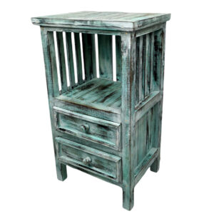 Blue Wooden Laguna Bedside Pedestal