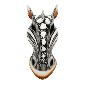 Wooden Animal Mask Wall Hanging - Zebra Shell