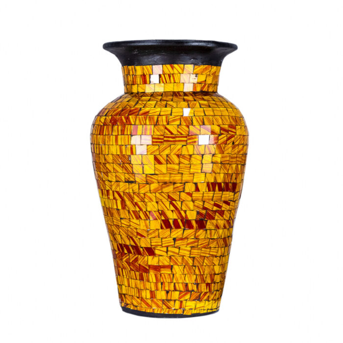 Pottery Orange Mosaic Vase Pottery Orange Mosaic Vase