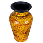 Pottery Orange Mosaic Vase