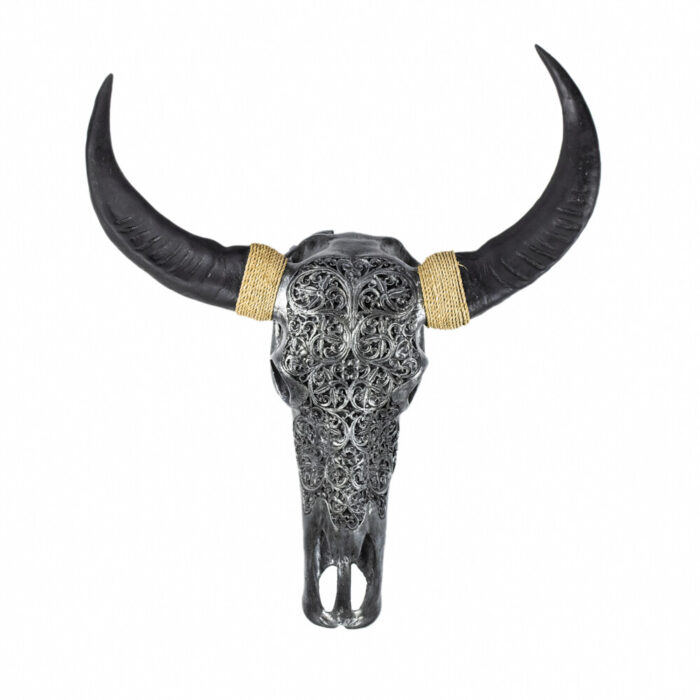 Resin Tribal Buffalo Skull Wall Hanging