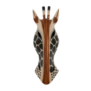 Wooden Animal Mask Wall Hanging - Giraffe Pattern