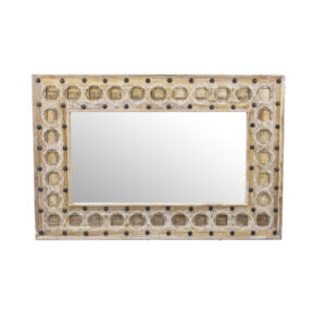 Wooden Geometric Wall Mirror