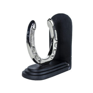 Horseshoe bookend, side view