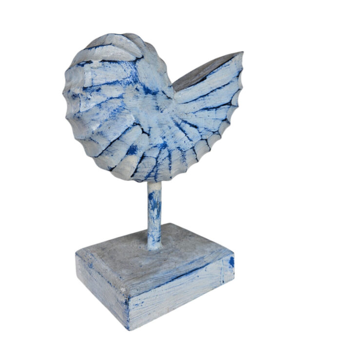 Blue-Carved-Shell-On-Stand-20cm-Side.jpg
