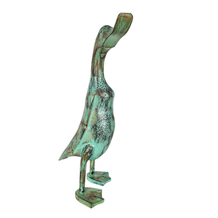 Blue-Wooden-Dekorative-Duck-Side.jpg Wooden Green Carved Quacky Duck