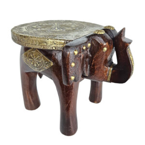 Brass Wooden Elephant Table
