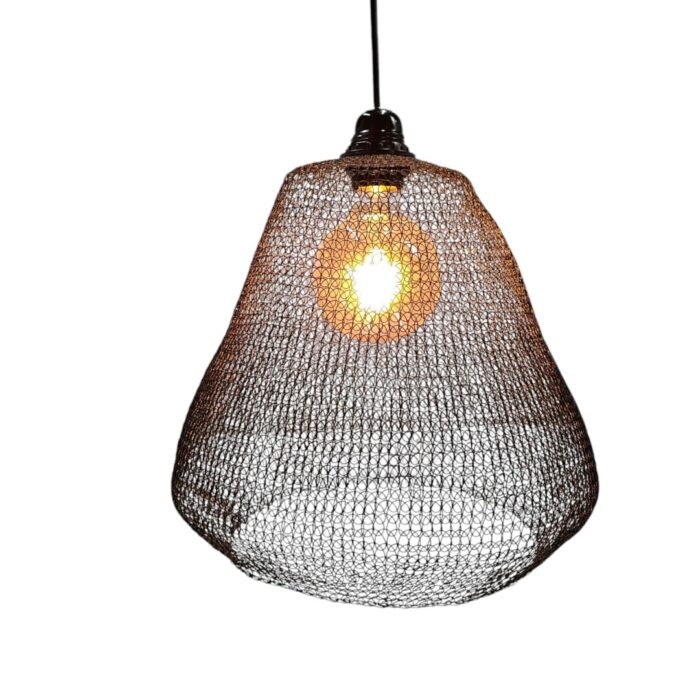 Cone Pendant Iron Mesh Celing Light 30cm On