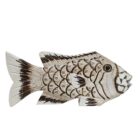 Cream Egg Shell Carved Fish