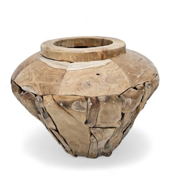 Decorative Burmese Teak Erosi Vase