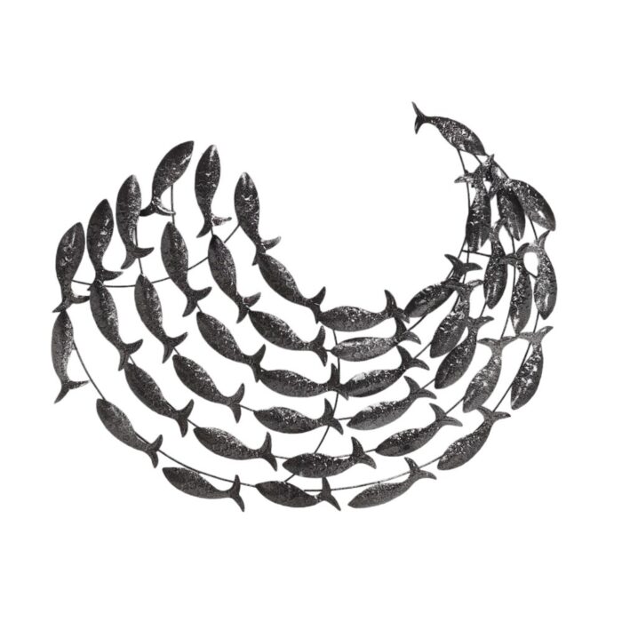Grey Metal Fish Wall Hanging Panel Grey Metal Fish Wall Hanging Panel
