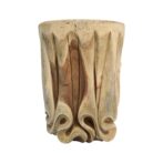 Suar Natural Carved Side TableStool KIZ0105 Side
