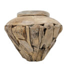 Decorative Burmese Teak Erosi Vase