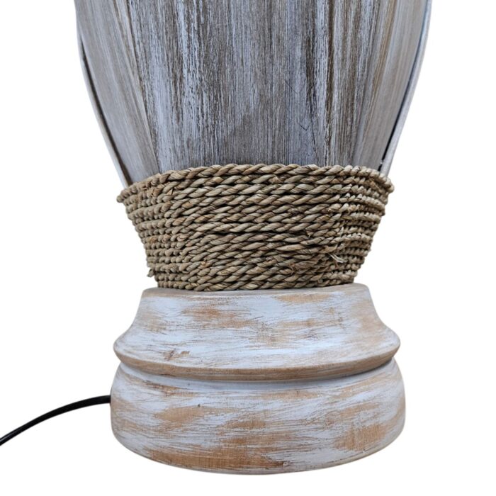 White Wash Coco lamp Bottom