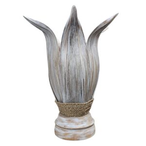 White Coco Leaf Table Lamp