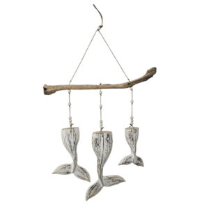 Wooden Hanging Whale Tail Decor