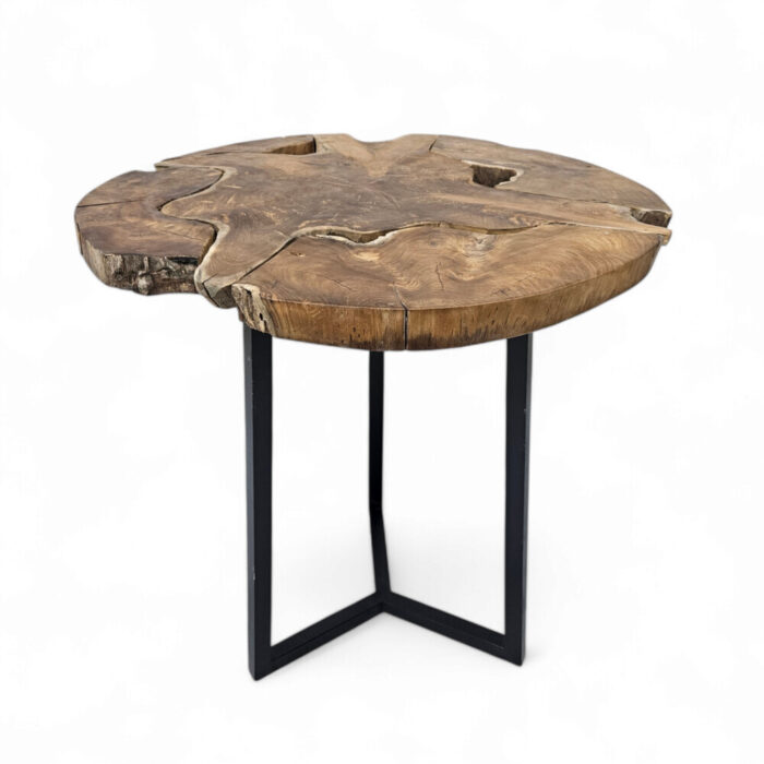 Teak And Steel Dex Side Table