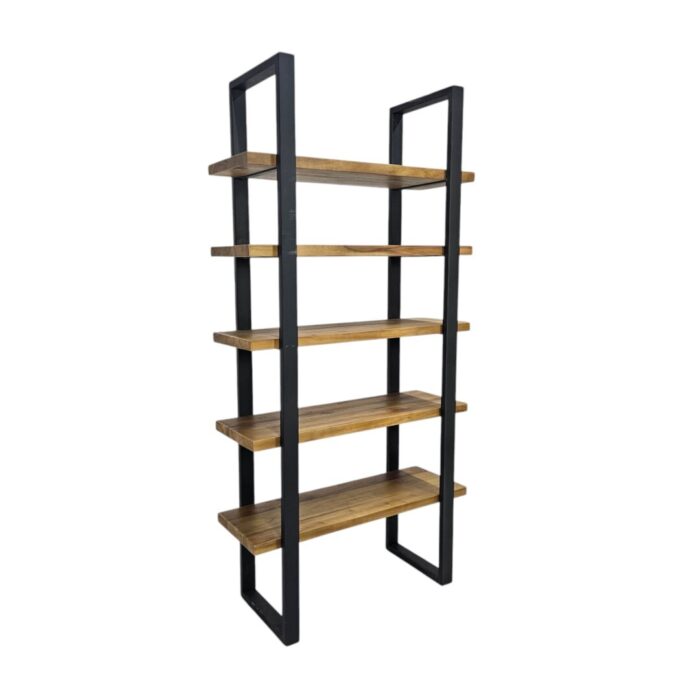 Yuni-Bookcase-Teak-And-Steal-Main-Side