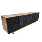 Abene Teak Carved Plasma Unit Side