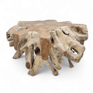 Burmese Teak Round Root Block Coffee Table