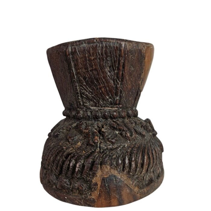 Candle Holder Varnished Brown Mix
