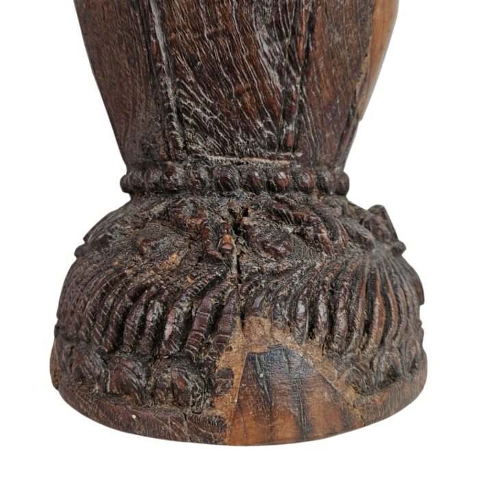 Candle Holder Varnished Brown Mix Bottom