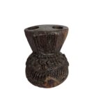 Candle Holder Varnished Brown Mix Top