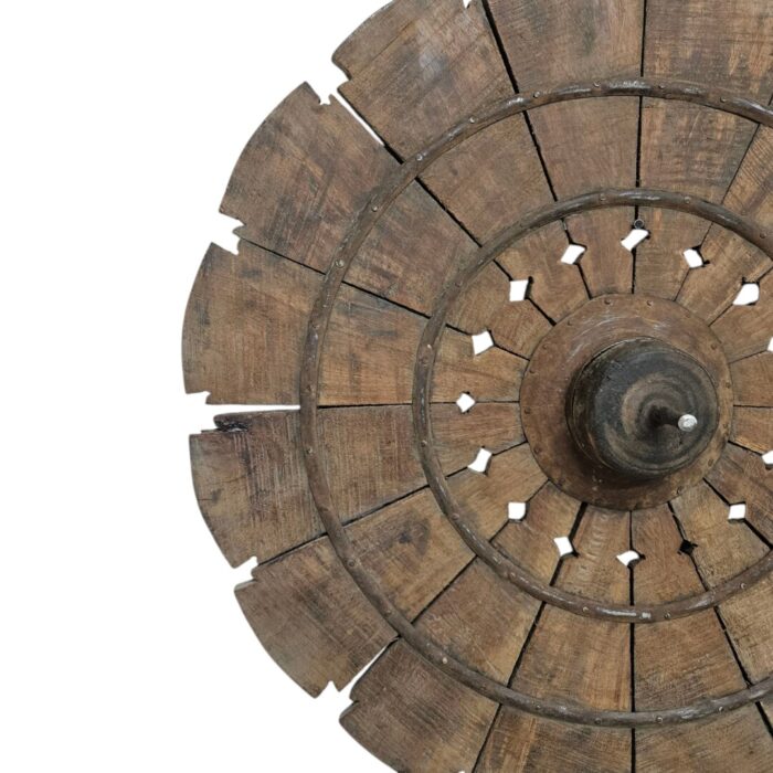 Carved Wheel Wall Art Close