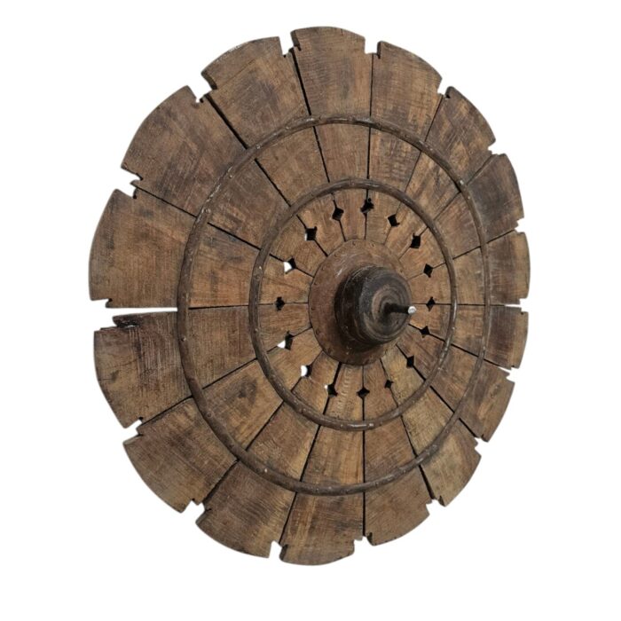 Carved Wheel Wall Art Side