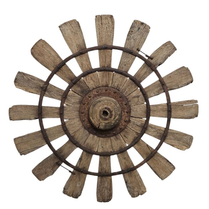 Carved Wheel Wall Decor