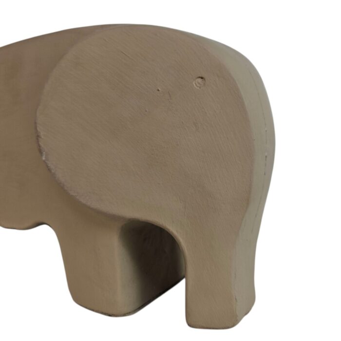 Elephant Decor Pottery Tan 30cm Close