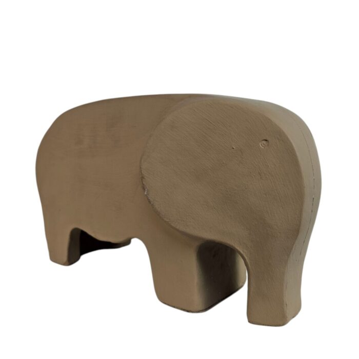 Elephant Decor Pottery Tan 30cm Side
