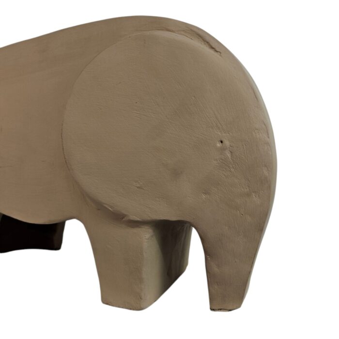 Elephant Decor Pottery Tan 40cm Close