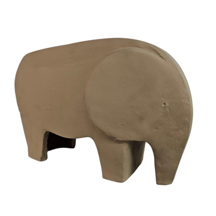 Elephant Decor Pottery Tan 40cm Side