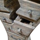 Whimsical Teak Crack Chest Of Drawers