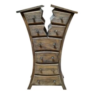 Whimsical Teak Chest of Drawers