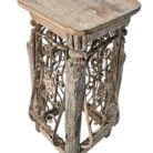 Jali Pedestal Wooden Top Close Top