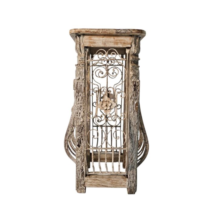 Jali Pedestal Wooden Top Front