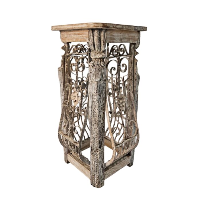 Jali Pedestal Wooden Top Side