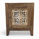 Mandala Teak Bedside Pedstal Front Right
