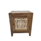 Mandala Teak Bedside Pedstal Front Right Top